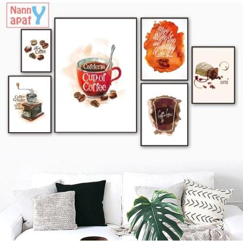 Coffee Cup Wall Art Canvas Painting Nordic Posters And Prints Restanrant Decor Poster Wall Pictures Kitchen Home Decoration
