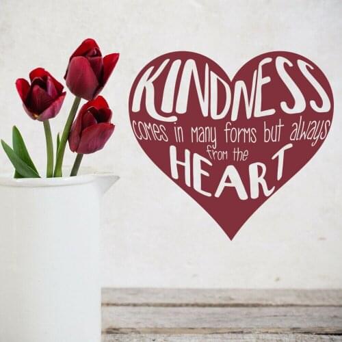 Wall Decal From the Heart Quote of Kindness Art Mural Lettering Window Vinyl Stickers Bedroom School Nursery Interior Decor Q039