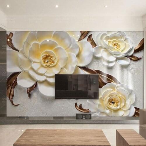 8d flower Wallpaper Mural wall stickers for kids rooms and living room 8d Photo Mural 3D Decor Wall Plain colour Decals Art