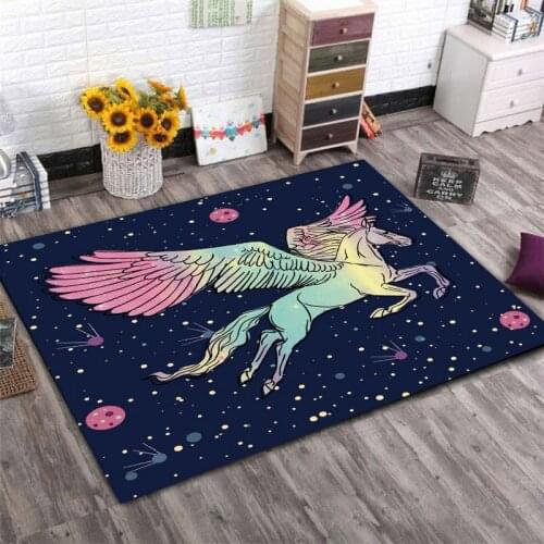 The latest cartoon Unicorn girl bedroom carpet childrens game mat living room decorative floor area carpet doormat kitchen corr