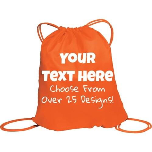 Personalized Monogrammed Drawstring Bag with Custom Text Cinch Bag with Customizable Embroidered Monogram Design