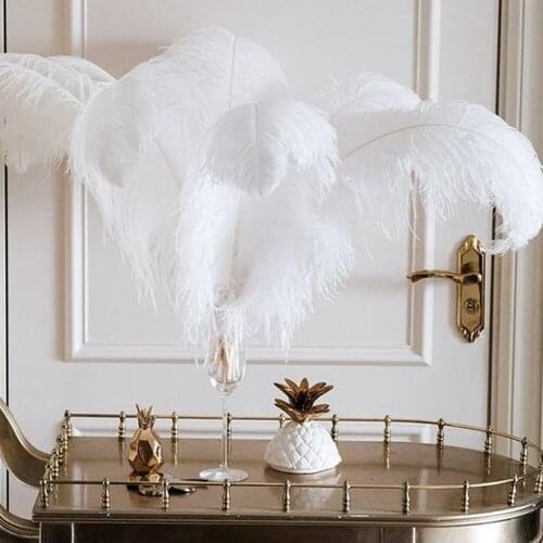 Top Elephant White Ostrich Feathers For Home Decor 6-14 Inch Plumes Wedding Centerpiece Party Decoration Plumas DIY Crafts 10Pcs