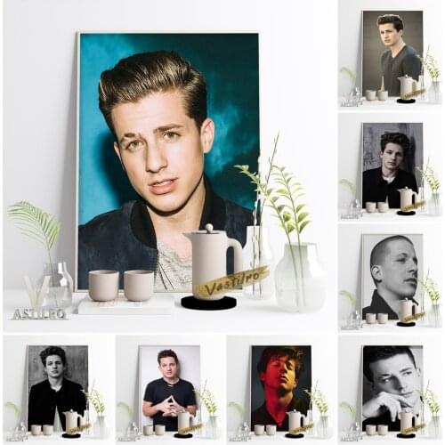 Charlie Puth Star Portrait Print Poster Black White Fashion Magazine Wall Stickers Pop Rock Music Vintage Living Room Home Decor