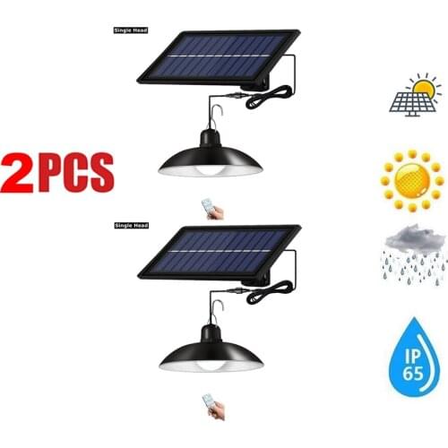 2pcs remote 30 led 2 head Retro Lampshade style solar chandelier switch and 3m cable for outdoor indoor porch balcony outdoor in