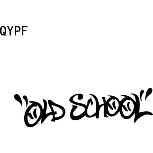 QYPF 15cm*4.2cm Fashion OLD SCHOOL Vinyl Written Words Car Sticker Decals Black/Silver Accessories C15-0012