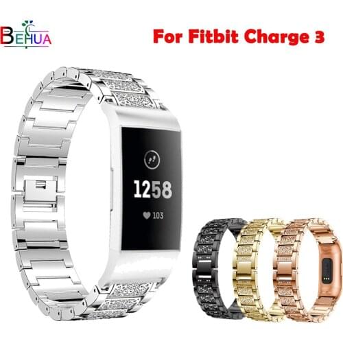 Stainless steel watch band strap For Fitbit Charge 3 smart watch strap bracelet Wristband replace Fashion band For Fitbit Charge
