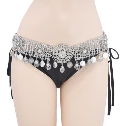 Luxury Women Crystal Belly Dance Waist Chains Flower Water Drop Coin Tassel Bikini Dress Belt Chain Beach Party Body Jewelry