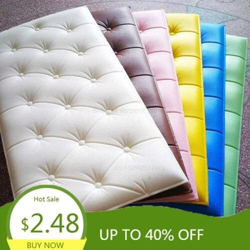 Self Adhesive 3D Wall Sticker Kids Room Waterproof Background Brick Pattern Wallpaper Mural Living Room Bedroom DIY Foam Sticker