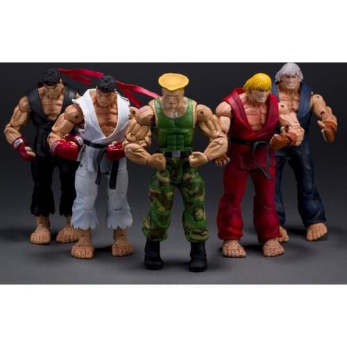 SHF NECA Street duel Classic Soldier KEN Guile Gouki chunli Male Action Figure Model