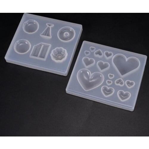 Cute beads Cube Heart Silicone Mold for jewelry earrings pendant making Resin jewelry tool UV epoxy resin molds crafts