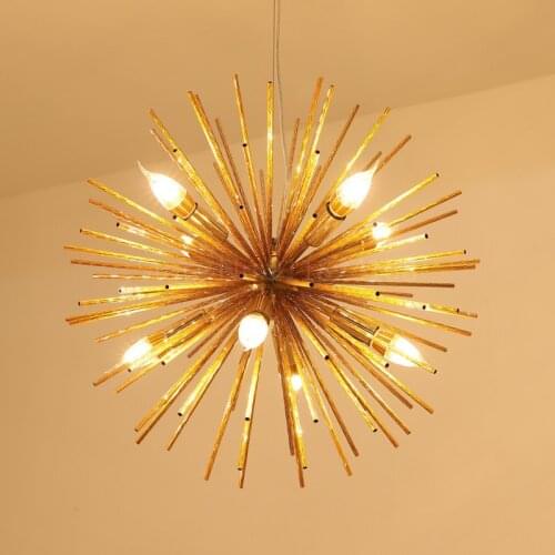 2021 Nordic LED Aluminum Dandelion Chandeliers Lighting Sputnik Pendant Lamp Fixture for Restaurant Home Decor