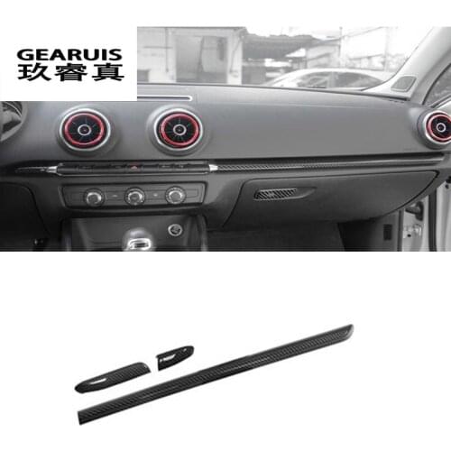 Car Styling Center Console Dashboard Trim Car Door Decoration Cover Sticker Trim Carbon Fiber For Audi A3 8V S3 Auto Accessories