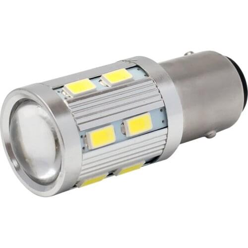 1pcs 1157 P21/5W BAY15D 16 smd 5630 5730 LED Lens Projector Aluminum Case Car Brake Lights Motor DRL lamps white red DC 12V