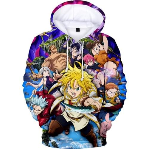 Harajuku meliodas 3D Hoodies Men/Women/kids print Nanatsu No Taizai Coolest The Seven Deadly Sins Meliodas Hoody Pullovers