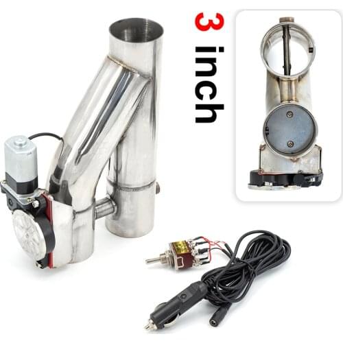 Universal 2"/2.5''/3" inch 304 stainless steel type Y pipe adjustable car exhaust cutout HAVE TWO valve electric with switch