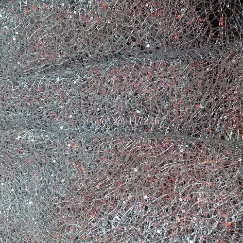 Top quality JRB-102501 French net lace with sequins tulle lace fabric for bridal embroidered lace fabric