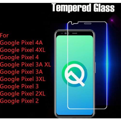 Tempered Glass Screen Protector For Google Pixel 4A 3A 4XL 3XL 3AXL 2XL HD Clear Protective Film Cover For Google Pixel 4 3 2