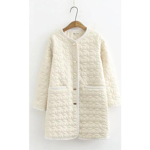 Oversize Womens Winter Padded Jacket Big Size XL 2XL 3XL 4XL New 2021 Loose Geometric Quilted Lace Binding Long Polyfill Coat