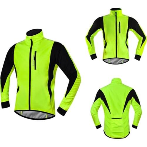 Winter New Leisure Plus Velvet Warm And Windproof Jacket Fashion Stitching Waterproof Reflective Long-Sleeved Cycling Sports Top