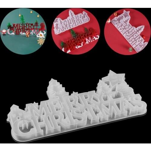 1Pcs Christmas Decorations UV Epoxy Resin Molds Alphabet Silicone Mould Crafts DIY Jewelry Making Findings Supply Accessories