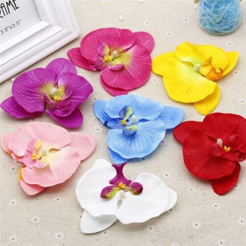 10pcs 10CM Big Silk Artificial Orchid Flower for Home Wedding Party Decoration Cymbidium Scrapbooking Supplies Orchis Plants