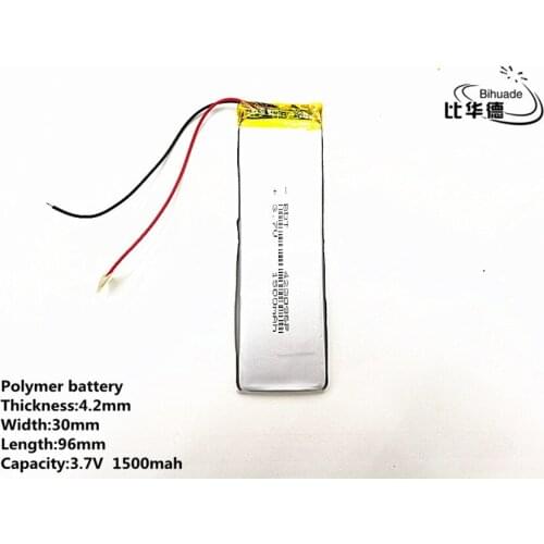 10pcs/lot Good Qulity 3.7V,1500mAH,423096 Polymer lithium ion / Li-ion battery for TOY,POWER BANK,GPS,mp3,mp4