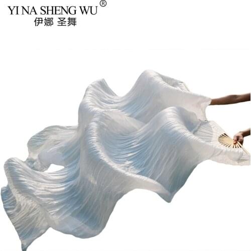 100% Real Silk/Imitation Silk Belly Dance Fans 1Pair (Left+Right) Belly Dance Fans Handmade Bamboo Ribs Belly Dance Fan 180x90cm