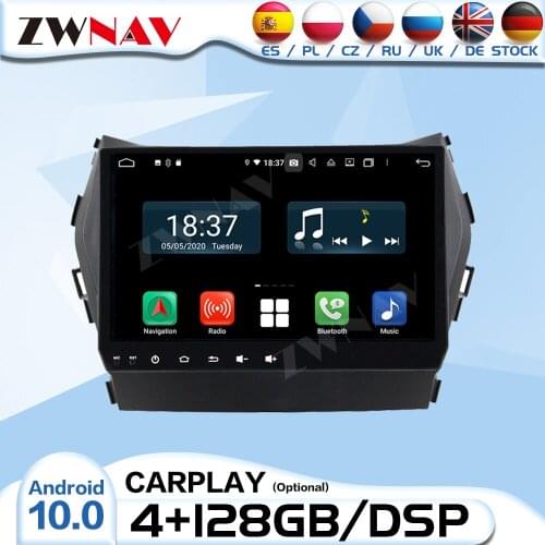 2 Din Android 10 Radio Receiver For Hyundai IX45 Sante Fe 2014 2015 2016 2017 2018 Audio Stereo Video Player GPS Multimedia Unit