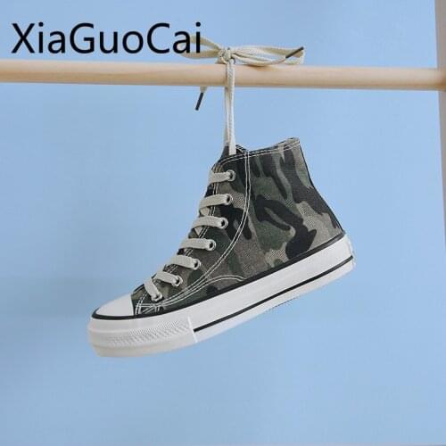 2019 Spring New High-top Women Canvas Shoes Female Casual Camouflage Shoes Harajuku Style Women Casual Shoes