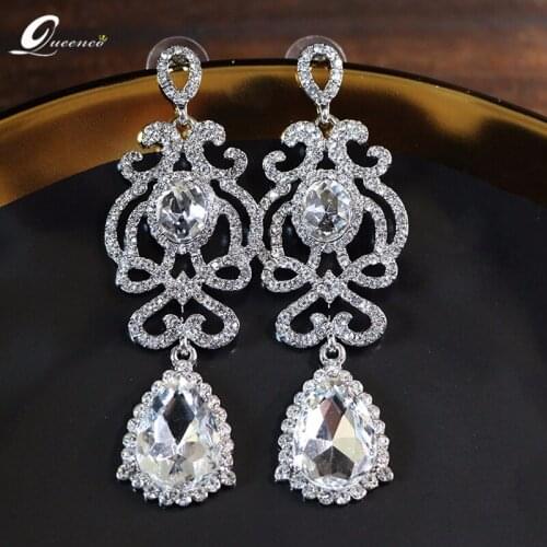 2020 Crystal Earrings Silver Color Heart Earrings Pendientes Brincos Para As Mulheres Trendy Luxury Wedding Earring Oorbellen