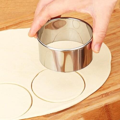 3pcs/set Stainless Steel Round Dumplings Wrappers Molds Kitchen Set Maker Round Cookie Pastry Wrapper Dough Cutting Tool