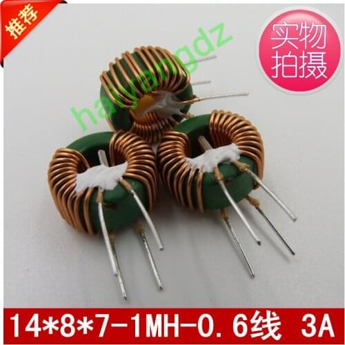 5pcs/14*8*7 1MH 0.6 Line Annular Common mode inductors Ferrite Mn Zn inductor