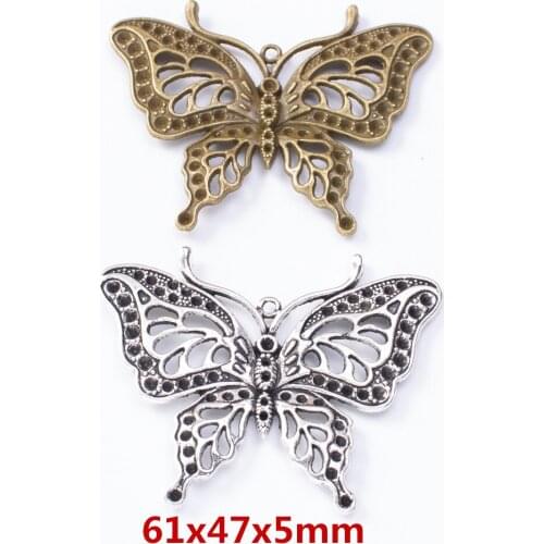 5 pieces of retro metal zinc alloy butterfly Pendant for DIY handmade jewelry necklace making 8143
