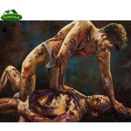 YUMEART Diamond Embroidery gay man art 5D,Diamond Painting full square 3D Cross Stitch Diamond Mosaic photo diamond pictures DIY