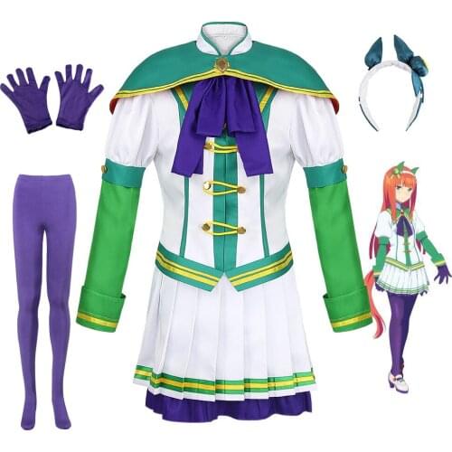 Anime Pretty Derby Silence Suzuka Cosplay Costume School Uniform Green Dress Special Helloween Carnival Costume Outfit