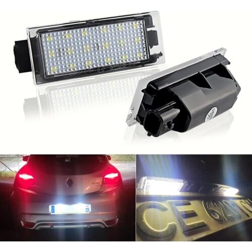 Car LED License Plate Light For Renault Megane 2 Clio Laguna 2 Megane 3 Twingo Master Vel Satis Accessories Canbus No Error Lamp