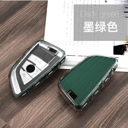Car Key Case Cover Carbon Fiber For BMW X1 X3 X5 X6 Series 1 2 5 7 F15 F16 E53 E70 E39 F10 F30 G30 Car key Fob Shell Protecor