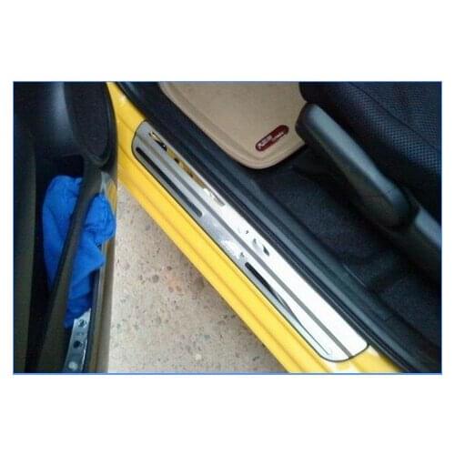 Free shipping! Higher star stainless steel 4pcs DUEL TONE DOOR SILLS/door protection pedal sticker For HONDA FIT/JAZZ