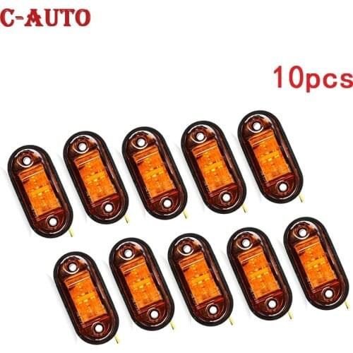 C-Auto 10PCS 2LED Side Marker Light Warning Tail Lamps Car Truck Trailer Kit Car External Lights Universal fit all cars