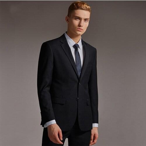 Black Business Men Suits For Wedding Formal Blazer Slim Fit Custom Made Tailor Tuxedos Best Man Costume Homme Mariage 2 Pieces