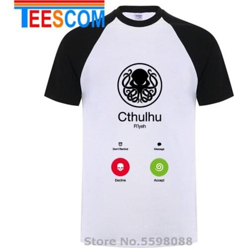 CALL OF CTHULHU T-shirt Novelty Design T Shirt For Men Cuttlefish Tshirt Funny Geek Tops Swag Steampunk Octopus Monster Tee Tops