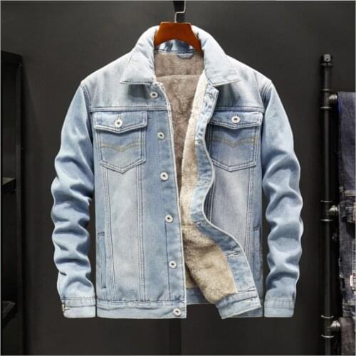 6XL Winter Mens Denim Jackets Fashion Men Fleece Thick Warm Jeans Jacket Men Casual Slim Outwear Windbreaker Cowboy Coats