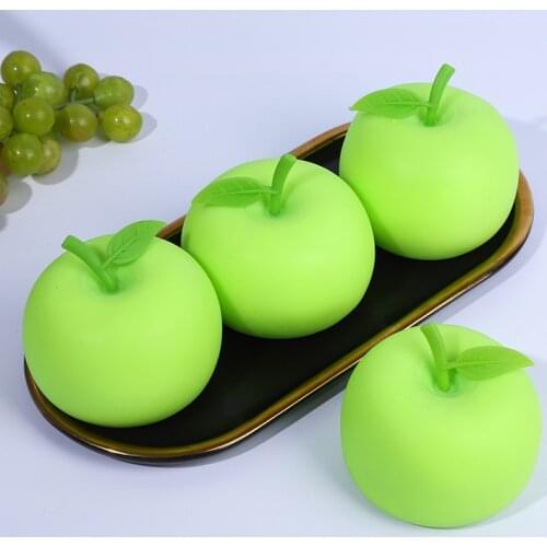 Fruit Powder Filled Apple Shape Vent Simulation Soft Squishy Squeeze Decompression Stress Reliever Toys for Children and Adult