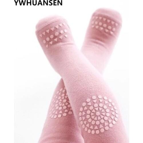 YWHUANSEN Cotton Warm Children Tights For Girls Boys Anti Slip Crawl Kids Pantyhose Knee Protector Soft Baby Tights for Newborn