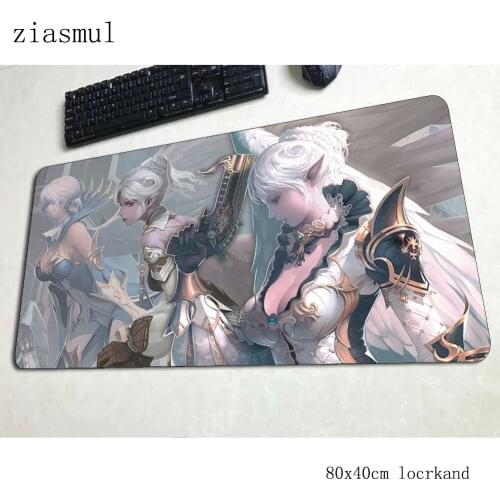 Lineage 2 mouse pad 80x40cm gaming mousepad anime thick office notbook desk mat locked edge padmouse games pc gamer mats
