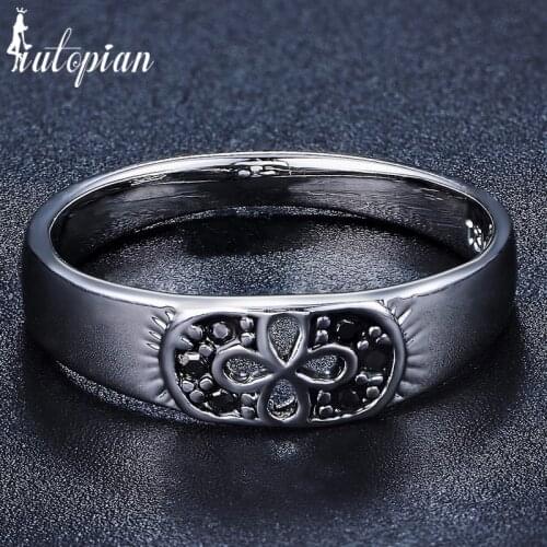 Iutopian Brand New Arrival Exquisite and Delicate Retro Hollow Lucky Clover Ring Anti Allergy for Women #J5020