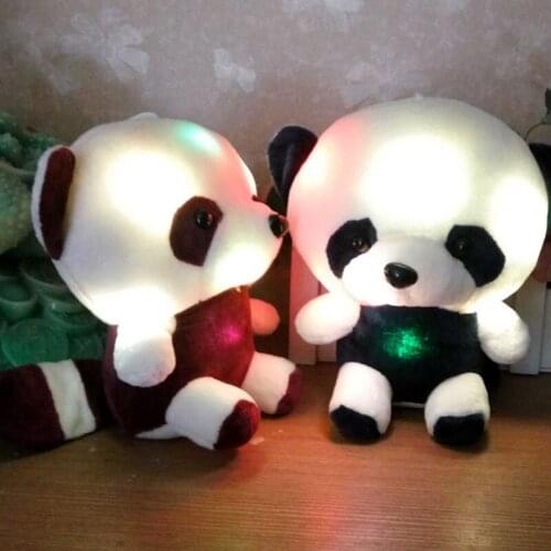 Creative Light Up LED Panda Bear Dolphin Stuffed Animals Plush Toy Glowing Gift for Kids home decor birthday
