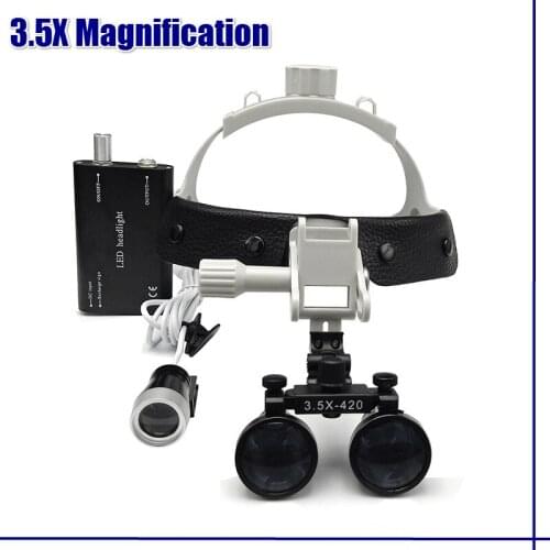 3.5X Dental Surgical Loupe Magnifier Binocular Magnifier Surgery Surgical Medical Operation Loupe With Spotlight Head Light