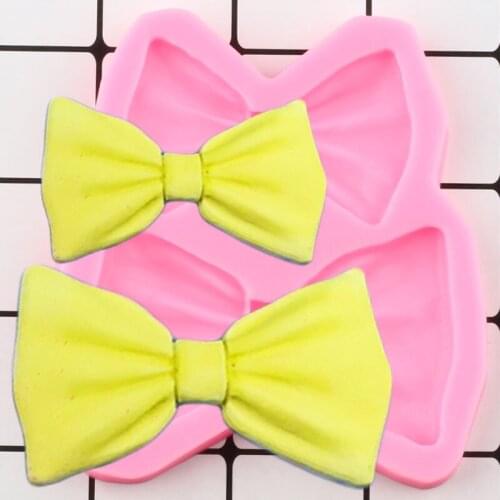 Cartoon Bow Tie Silicone Mold Fondant Cake Molds DIY Cupcake Topper Wedding Cake Decorating Tools Candy Chocolate Gumpaste Mould