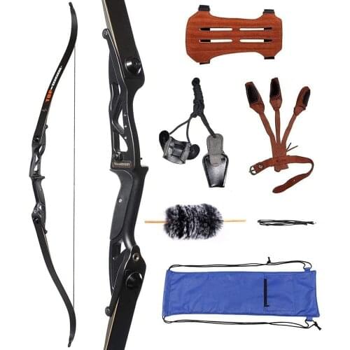 Luoyer 56" Takedown Recurve Bow Set Adult Bow Kit for Archery Hunting Shooting Target Practice, Longbow with Bow Case Finge